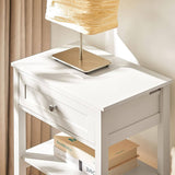 Darrahopens Home & Garden > Decor Bedside Table with Drawer Shelves