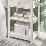 Darrahopens Home & Garden > Decor Bedside Table with Drawer Shelves