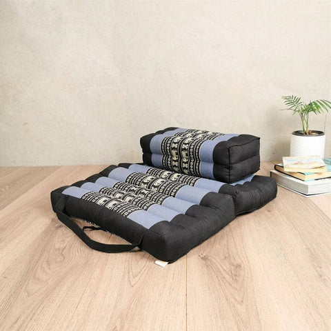 Darrahopens Home & Garden > Decor Foldable Meditation Cushion + Seating Block Set BlueEle