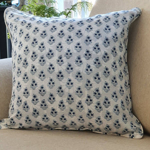 Darrahopens Home & Garden > Decor Kolka Navy Boota Soft Cotton Voile Decorative Cushion High Quality - Ruby