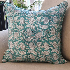 Darrahopens Home & Garden > Decor Kolka Sea Green Floral Decorative Cushion Pillow Cover - Green