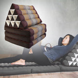 Darrahopens Home & Garden > Decor Large Thai Triangle Pillow THREE FOLDS Brown