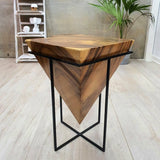 Darrahopens Home & Garden > Decor Pyramid Side Table/Corner Stool/Plant Stand Raintree Wood Natural Finish