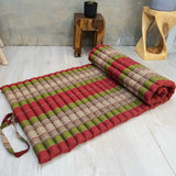 Darrahopens Home & Garden > Decor Thai Kapok Roll Up Mattress Foldout Mat Red&Green