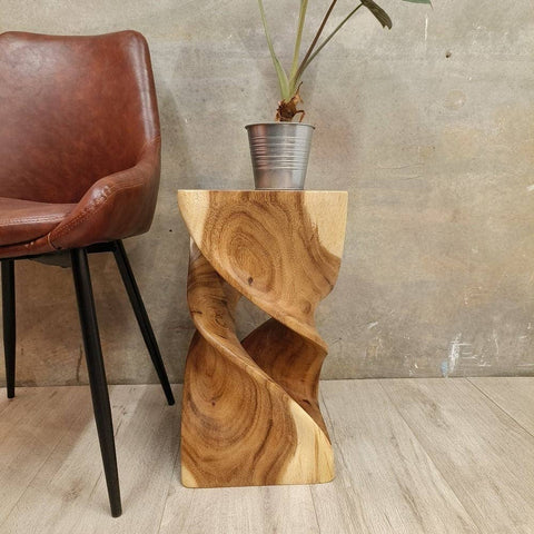 Darrahopens Home & Garden > Decor The Twist Raintree Wood Side Table/Corner Table/Planet Stand Clear Finish