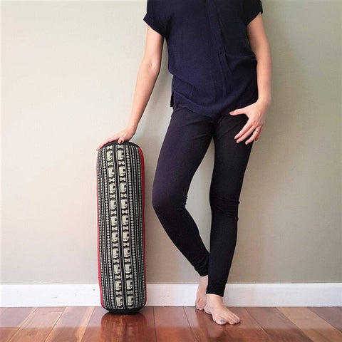 Darrahopens Home & Garden > Decor Yoga Bolster /Props Natural Kapok Filled RedEle