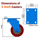 Darrahopens Home & Garden > DIY 4 inch Heavy Duty Casters Lockable Caster Wheel Swivel Casters Castor with Brakes for Furniture and Workbench Cart