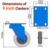 Darrahopens Home & Garden > DIY 4x 3 inch Heavy Duty Swivel Brake Locking Caster Castor Wheels Casters 2x swivel 2x fixed for Cart Furniture Workbench