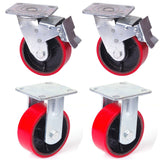 Darrahopens Home & Garden > DIY 4x 5 inch Industrial 2000KG Swivel Brake Locking Caster Castor Wheels Casters 2x swivel 2x fixed Furniture Workbench