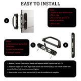 Darrahopens Home & Garden > DIY Sliding Patio Door Handle Set Mortise Lock Suitable for Sliding Glass Patio Door Keyed Black