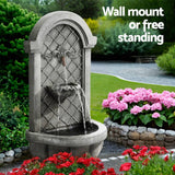 Darrahopens Home & Garden > Fountains Gardeon Solar Fountain Water Feature Wall Mount Garden Fountains 80CM Grey