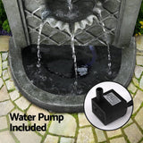 Darrahopens Home & Garden > Fountains Gardeon Solar Fountain Water Feature Wall Mount Garden Fountains 80CM Grey