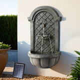 Darrahopens Home & Garden > Fountains Gardeon Solar Fountain Water Feature Wall Mount Garden Fountains 80CM Grey