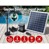 Darrahopens Home & Garden > Fountains Gardeon Solar Pond Pump with Battery Kit LED Lights 9.8FT