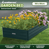 Darrahopens Home & Garden > Garden Beds Wallaroo Garden Bed 150 x 90 x 30cm Galvanized Steel - Green