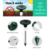 darrahopens Home & Garden > Garden Tools Gardeon Snake Repeller Set of 12 Solar LED Pulse Plus Ultrasonic Pest Rodent Repellent