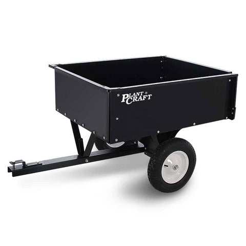 Darrahopens Home & Garden > Garden Tools PLANTCRAFT 270kg Capacity Metal Dump Cart Garden Lawn Yard Farm Trolley, Tow Behind Ride on Mower