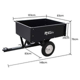 Darrahopens Home & Garden > Garden Tools PLANTCRAFT 270kg Capacity Metal Dump Cart Garden Lawn Yard Farm Trolley, Tow Behind Ride on Mower