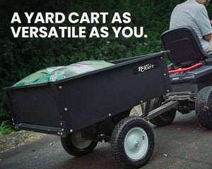 Darrahopens Home & Garden > Garden Tools PLANTCRAFT 270kg Capacity Metal Dump Cart Garden Lawn Yard Farm Trolley, Tow Behind Ride on Mower