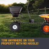 darrahopens Home & Garden > Garden Tools PLANTCRAFT Tow Behind Broadcast Spreader 30kg 26L Seed Fertiliser Tow Rotary