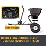 darrahopens Home & Garden > Garden Tools PLANTCRAFT Tow Behind Broadcast Spreader 30kg 26L Seed Fertiliser Tow Rotary