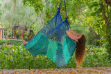 darrahopens Home & Garden > Hammocks Mayan Legacy Extra Large Outdoor Cotton Mexican Hammock Chair in Caribe Colour