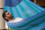 darrahopens Home & Garden > Hammocks Mayan Legacy Jumbo Plus Size Nylon Mexican Hammock in Caribe Colour