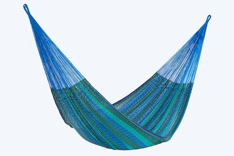 darrahopens Home & Garden > Hammocks Mayan Legacy King Size Cotton Mexican Hammock in Caribe Colour