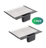 Darrahopens Home & Garden > Home & Garden Others 2 Pack Large Stainless Steel Roll Up Dish Drying Rack with Utensil Holder for Home Kitchen