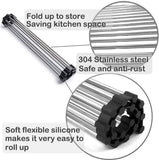 Darrahopens Home & Garden > Home & Garden Others 2 Pack Large Stainless Steel Roll Up Dish Drying Rack with Utensil Holder for Home Kitchen