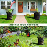 Darrahopens Home & Garden > Home & Garden Others 5-Pack 10 Gallons Plant Grow Bag Potato Container Pots with Handles Garden Planter Black