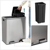 Darrahopens Home & Garden > Home & Garden Others Dual Kitchen Bin, 2 x 30L, Silver