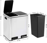 Darrahopens Home & Garden > Home & Garden Others Dual Kitchen Bin 2x15L Waste Separator