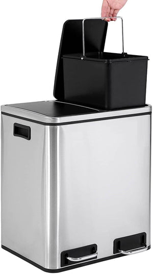 Darrahopens Home & Garden > Home & Garden Others Dual Kitchen Bin 2x15L Waste Separator