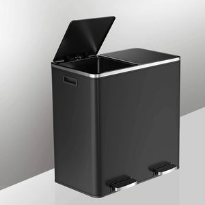 Darrahopens Home & Garden > Home & Garden Others Kitchen Dual Recycling Bin 30L, Black