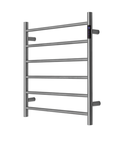 Darrahopens Home & Garden > Home & Garden Others Premium Brushed Chrome Heated Towel Rack with LED control- 6 Bars, Round Design, AU Standard, 650x620mm Wide