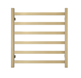 Darrahopens Home & Garden > Home & Garden Others Premium Brushed Gold Heated Towel Rack - 6 Bars, Square Design, AU Standard, 650x620mm Wide