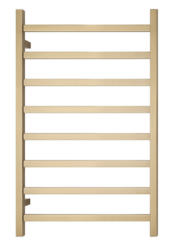 Darrahopens Home & Garden > Home & Garden Others Premium Brushed Gold Heated Towel Rack - 8 Bars, Square Design, AU Standard, 1000x620mm Wide