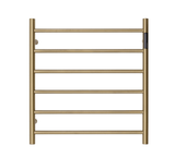 Darrahopens Home & Garden > Home & Garden Others Premium Brushed Gold Heated Towel Rack with LED control- 6 Bars, Round Design, AU Standard, 650x620mm Wide