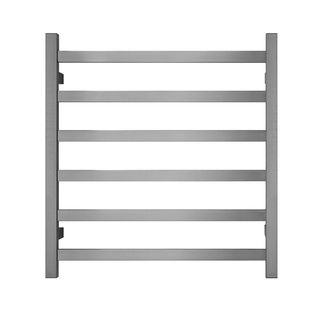 Darrahopens Home & Garden > Home & Garden Others Premium Brushed Nickel Heated Towel Rack - 6 Bars, Square Design, AU Standard, 650x620mm Wide