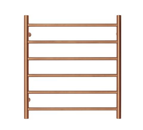 Darrahopens Home & Garden > Home & Garden Others Premium Brushed Rose Gold Heated Towel Rack - 6 Bars, Round Design, AU Standard, 650x620mm Wide