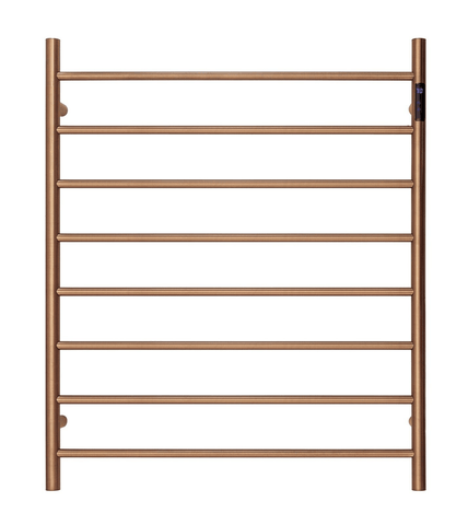 Darrahopens Home & Garden > Home & Garden Others Premium Brushed Rose Gold Heated Towel Rack with LED- 8 Bars, Round Design, AU Standard, 1000x850mm Wide