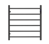 Darrahopens Home & Garden > Home & Garden Others Premium Matte Black Heated Towel Rack with LED control- 6 Bars, Round Design, AU Standard, 650x620mm Wide