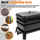 Darrahopens Home & Garden > Home & Garden Others Worm Farm Factory worm wee Composter 30L 4 Trays Compost Bin Worm Farm Composting System