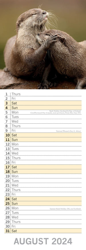 Darrahopens Home & Garden > Home Office Accessories Adorable Animals 2024 Slimline Slim Wall Calendar Hanging Planner New Year Gift