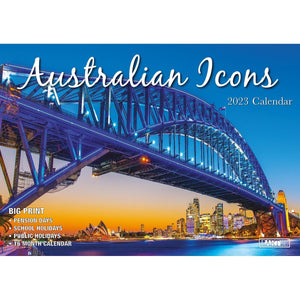 Darrahopens Home & Garden > Home Office Accessories Australian Icons – 2023 Rectangle Wall Calendar 16 Months Planner New Year Gift