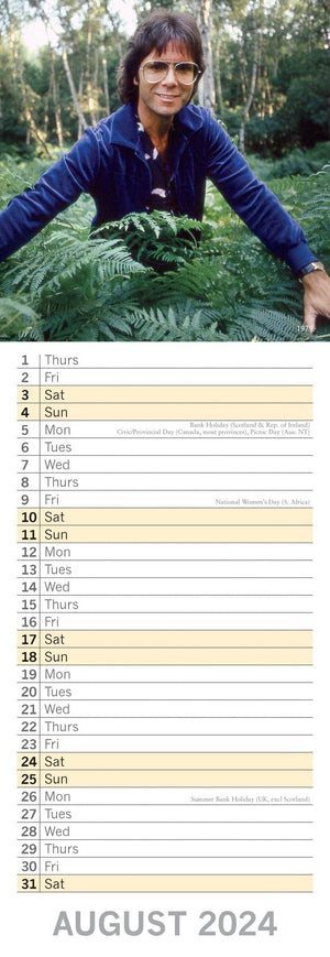 Darrahopens Home & Garden > Home Office Accessories Cliff Richard - 2024 Slimline Slim Wall Calendar Hanging Planner New Year Gift