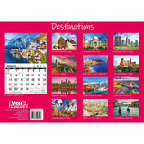 Darrahopens Home & Garden > Home Office Accessories Destinations - 2024 Rectangle Wall Calendar 16 Months Planner Travel Photos Gift