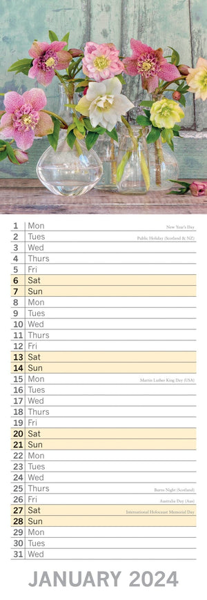 Darrahopens Home & Garden > Home Office Accessories Family Home Organiser 2024 Slimline Slim Wall Calendar Hanging Planner New Year