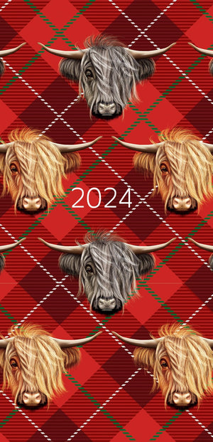 Darrahopens Home & Garden > Home Office Accessories Highland Cows - 2024 Flexi Pocket Diary Premium Planner Christmas New Year Gift